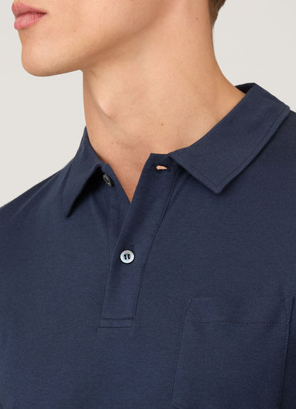 Mens Sea Island Cotton Riviera Polo Shirt In Navy
