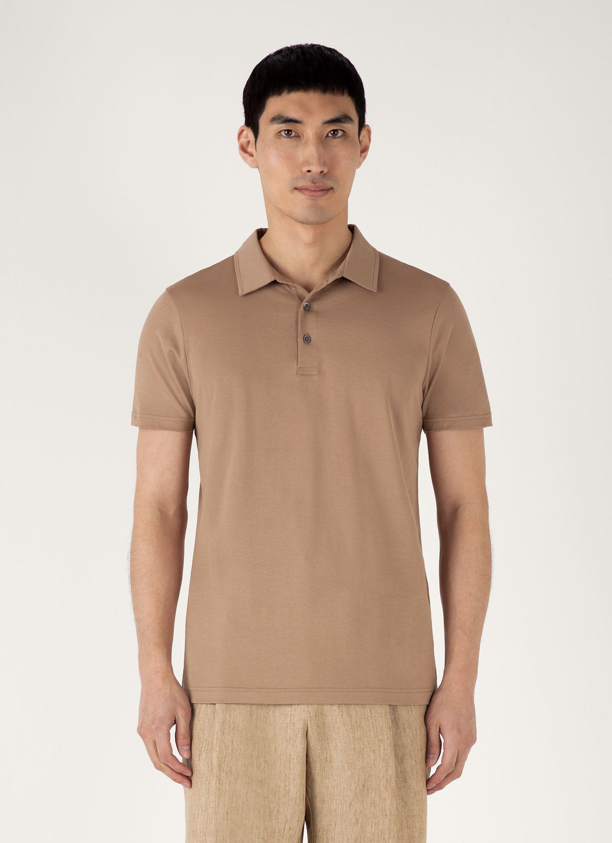 Mens Classic Jersey Polo Shirt In Dune Mpol1052 Brfz