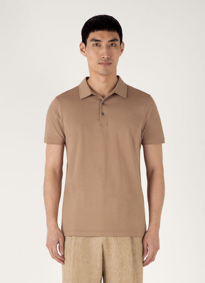 Mens Classic Jersey Polo Shirt In Dune Mpol1052 Brfz