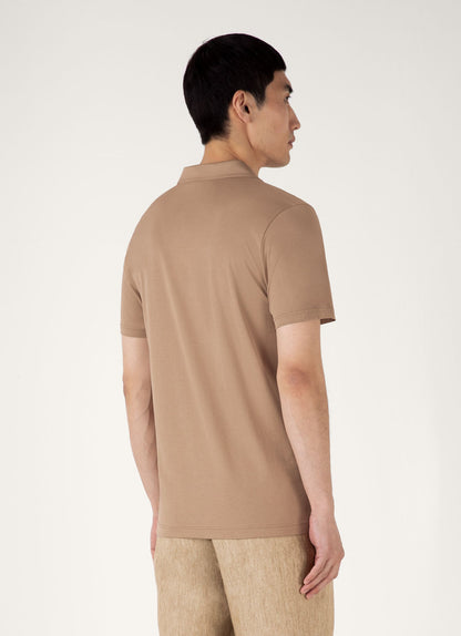 Mens Classic Jersey Polo Shirt In Dune Mpol1052 Brfz