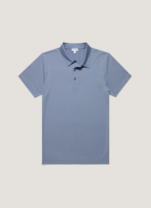 Mens Classic Jersey Polo Shirt In Vintage Blue Mpol1052 Buwb