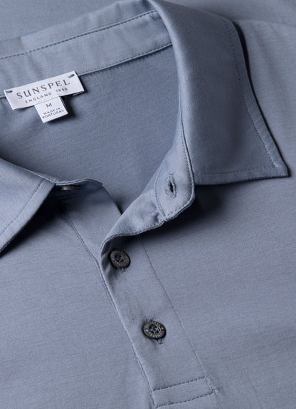 Mens Classic Jersey Polo Shirt In Vintage Blue Mpol1052 Buwb