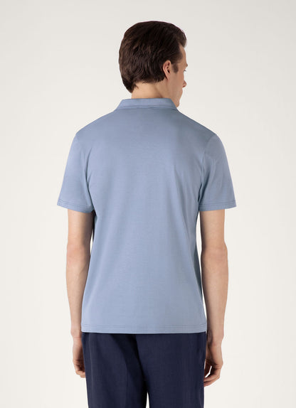 Mens Classic Jersey Polo Shirt In Vintage Blue Mpol1052 Buwb