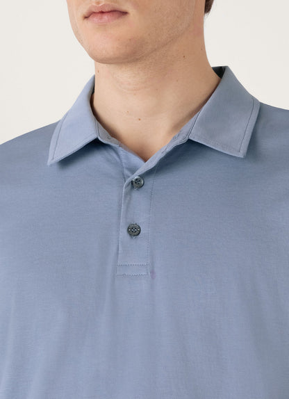 Mens Classic Jersey Polo Shirt In Vintage Blue Mpol1052 Buwb