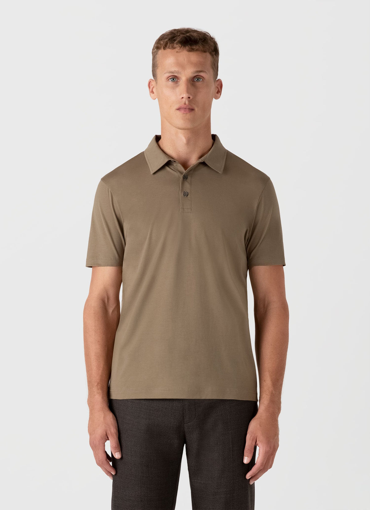 Mens Classic Jersey Polo Shirt In Dark Stone Mpol1052 Whdc