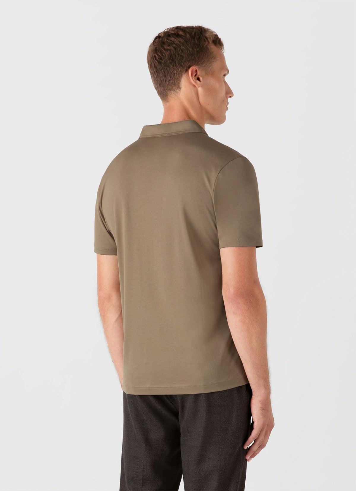 Mens Classic Jersey Polo Shirt In Dark Stone Mpol1052 Whdc