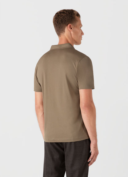 Mens Classic Jersey Polo Shirt In Dark Stone Mpol1052 Whdc