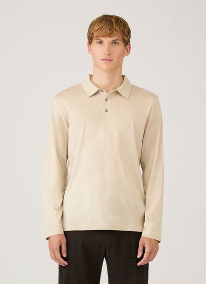 Mens Long Sleeve Classic Jersey Polo Shirt In Hazelwood Mpol1054 Brgt