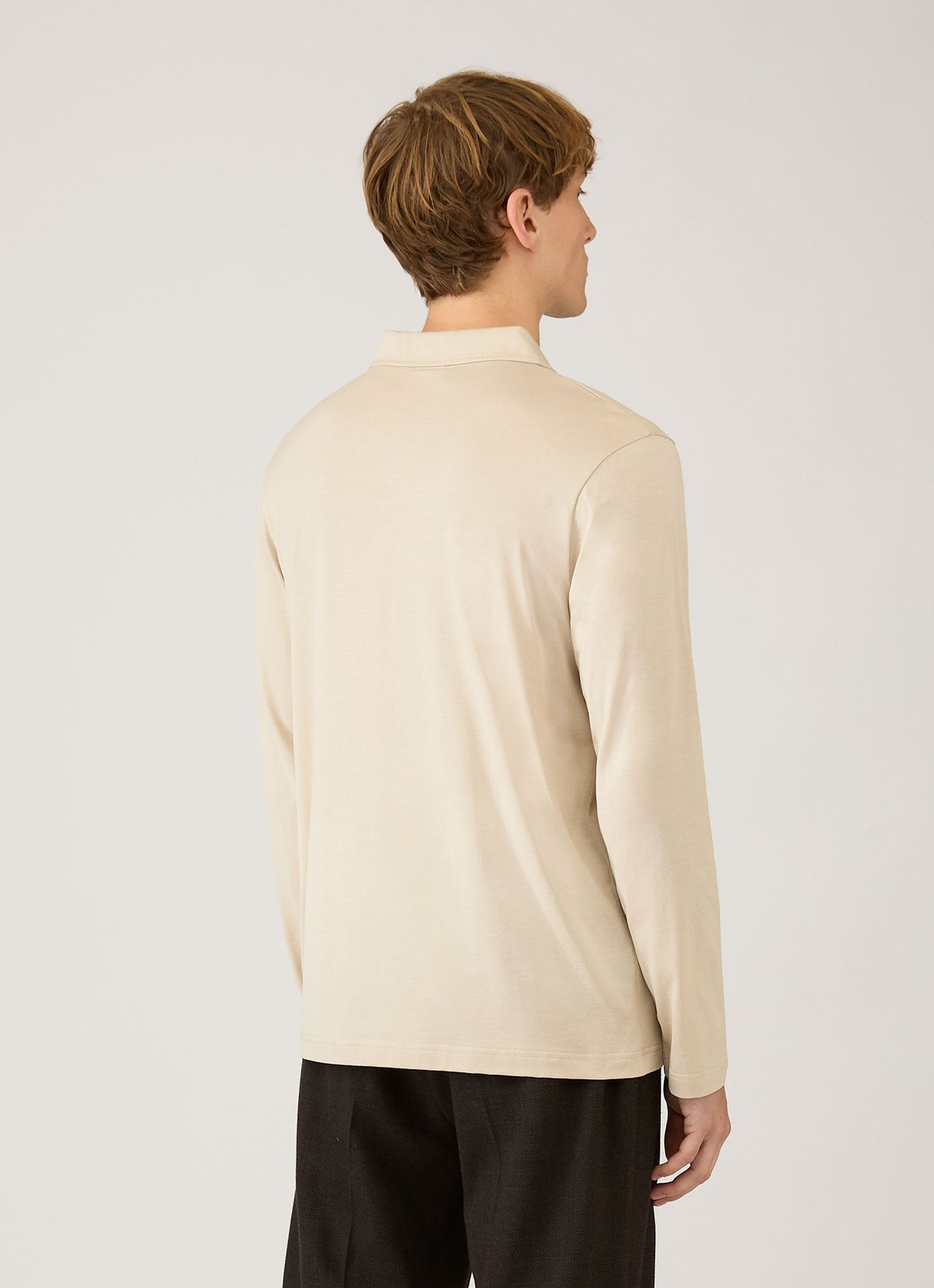 Mens Long Sleeve Classic Jersey Polo Shirt In Hazelwood Mpol1054 Brgt