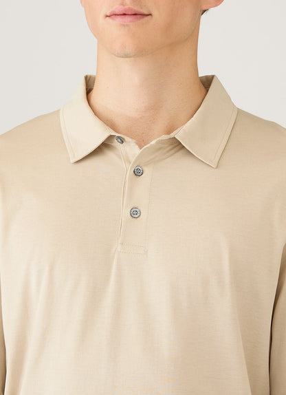 Mens Long Sleeve Classic Jersey Polo Shirt In Hazelwood Mpol1054 Brgt