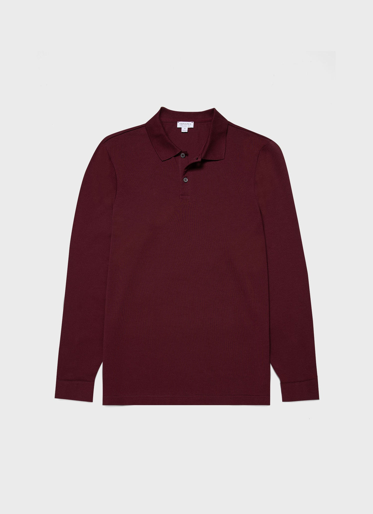 Mens Long Sleeve Pique Polo Shirt In Port Mpol1065 Rddu