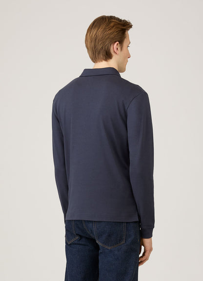 Mens Heavyweight Rugby Polo Shirt In Navy Mpol1066 Buaa