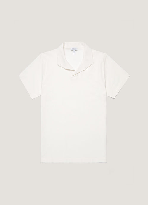 Mens Textured Jersey Polo Shirt In Ecru Mpol1074 Whcr