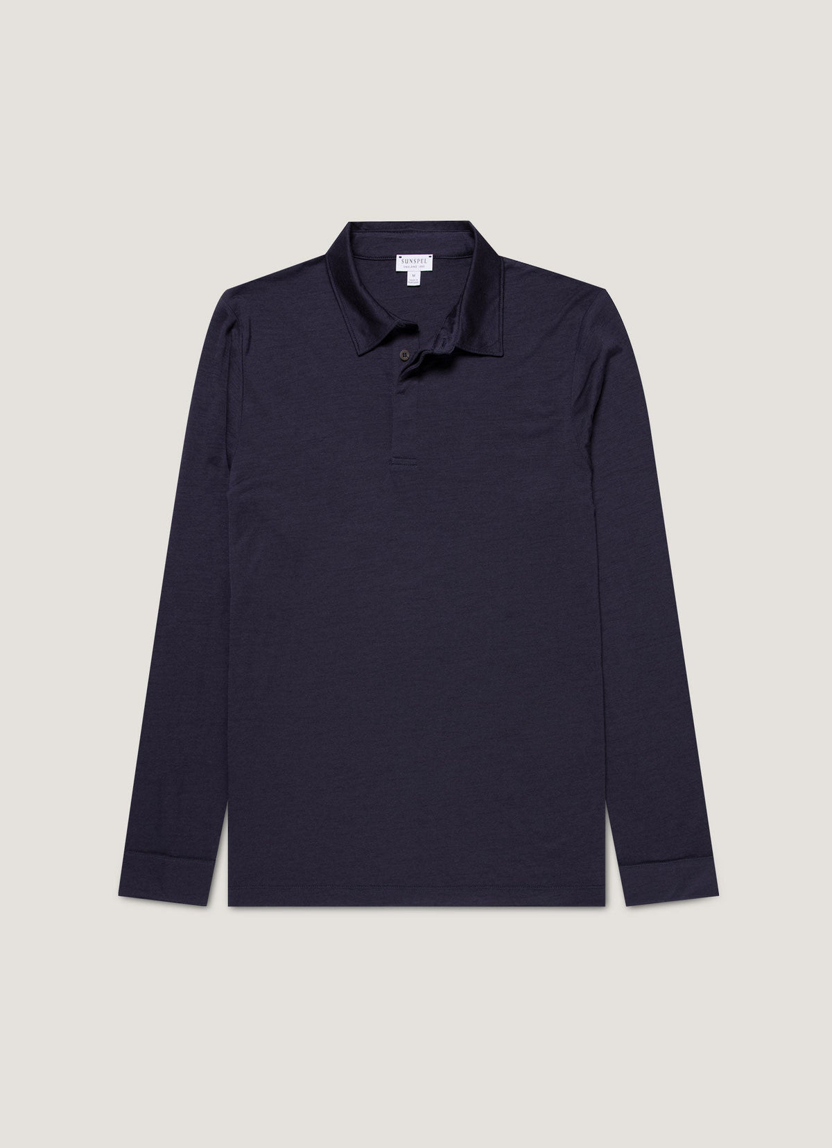 Mens Long Sleeve Ultrafine Merino Polo Shirt In Navy Mpol1075 Buaa