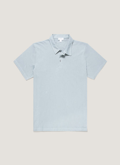 Mens Regular Fit Riviera Polo Shirt In Stone Blue Mpol1076 Buwt