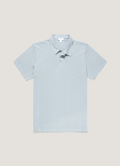 Mens Regular Fit Riviera Polo Shirt In Stone Blue Mpol1076 Buwt