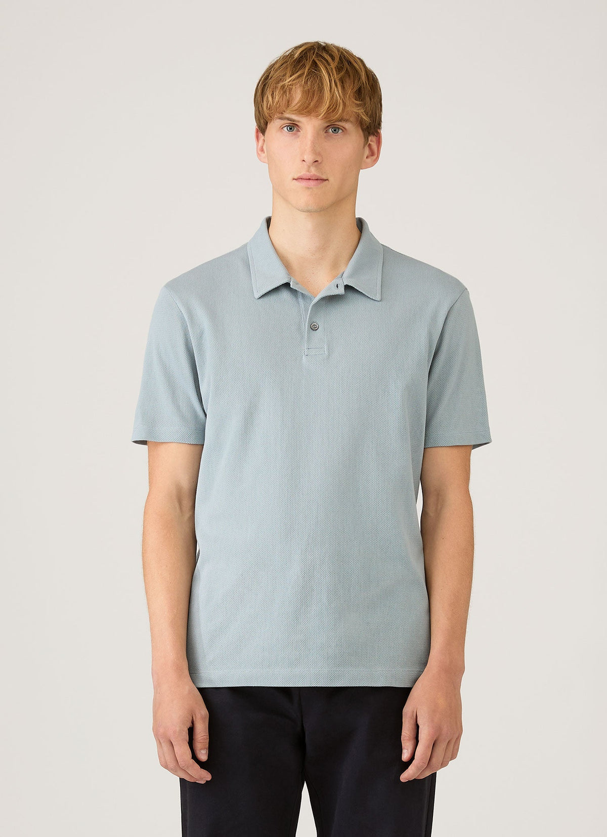 Mens Regular Fit Riviera Polo Shirt In Stone Blue Mpol1076 Buwt