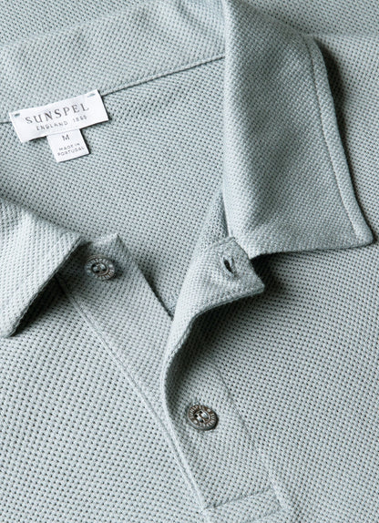 Mens Regular Fit Riviera Polo Shirt In Stone Blue Mpol1076 Buwt
