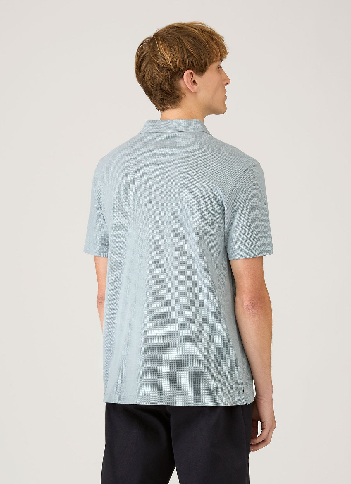 Mens Regular Fit Riviera Polo Shirt In Stone Blue Mpol1076 Buwt