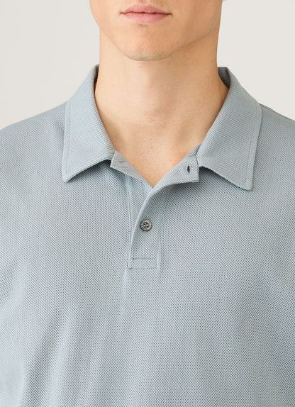 Mens Regular Fit Riviera Polo Shirt In Stone Blue Mpol1076 Buwt