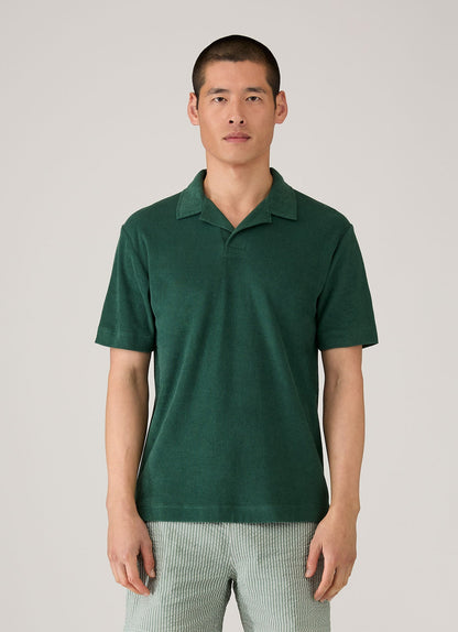 Mens Towelling Polo Shirt In Forest Mpol1574 Gnjd
