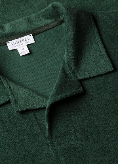 Mens Towelling Polo Shirt In Forest Mpol1574 Gnjd