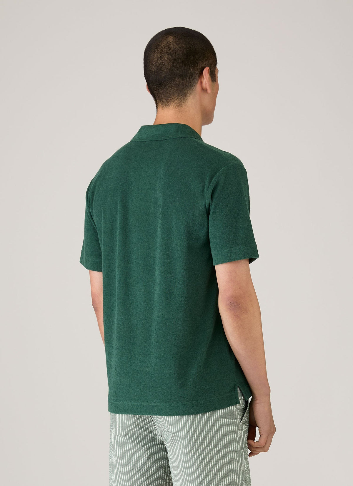 Mens Towelling Polo Shirt In Forest Mpol1574 Gnjd