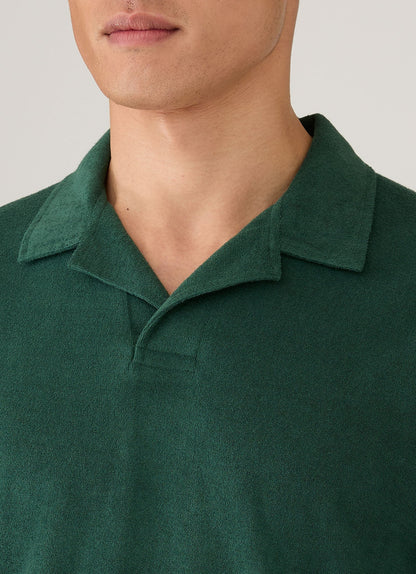 Mens Towelling Polo Shirt In Forest Mpol1574 Gnjd