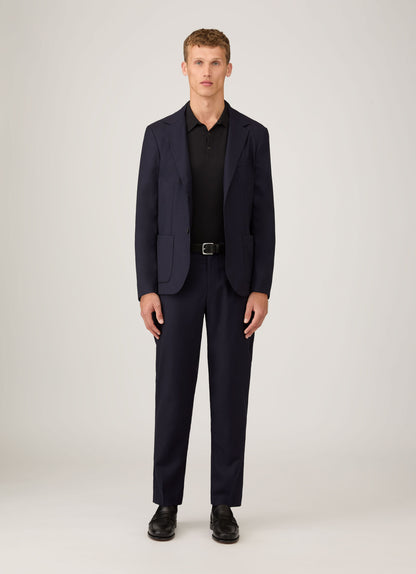Mens Sea Island Cotton Knit Polo In Black
