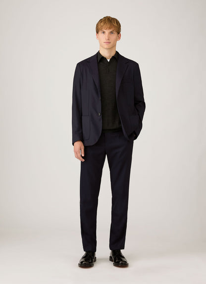 Ls Polo Shirt In Charcoal Melange