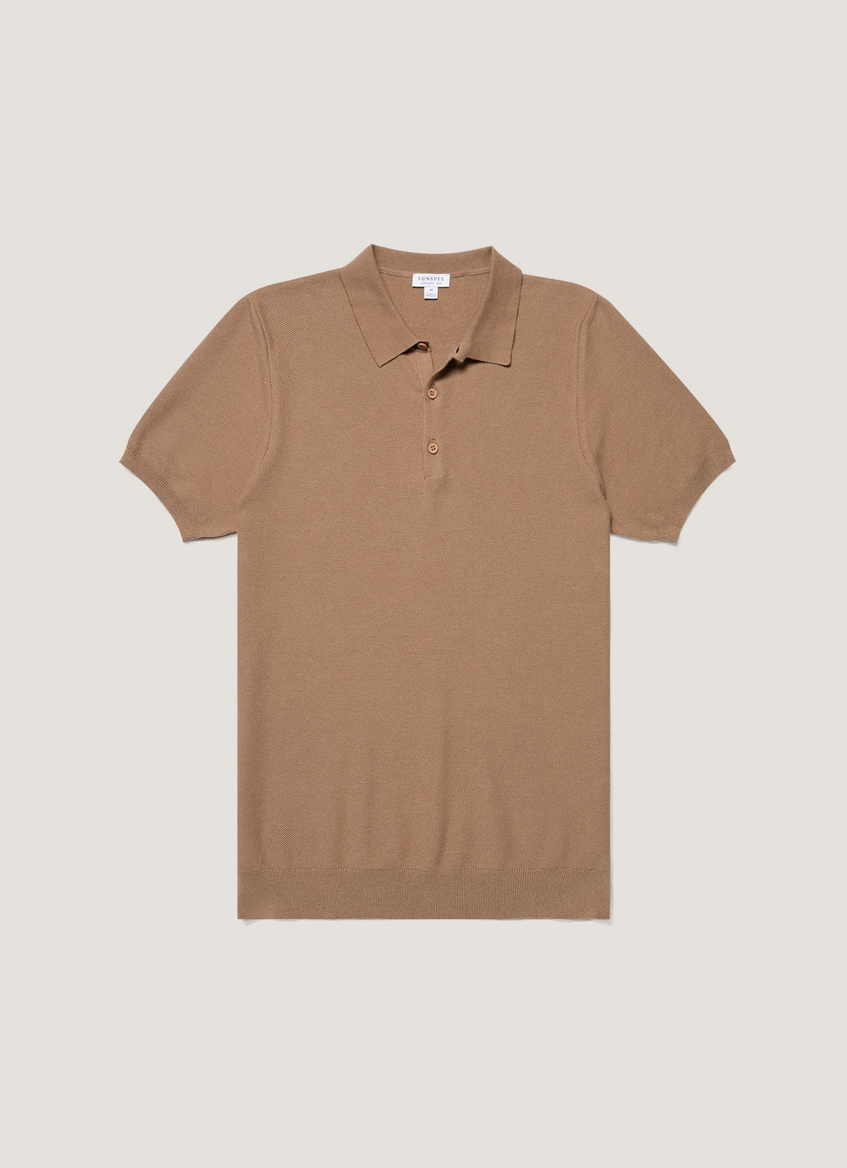 Men's Cotton Knit Polo Shirt in Dune