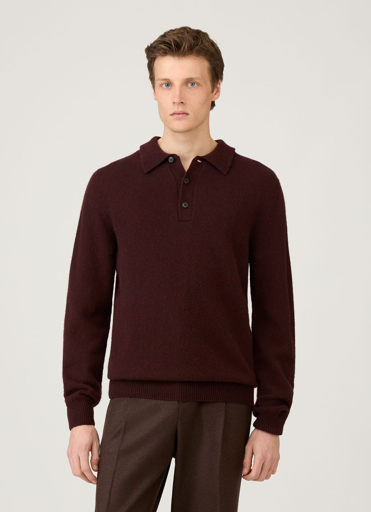 Mens Lambswool Polo Shirt In Bakelite Twist Mpol8188 Rdeo