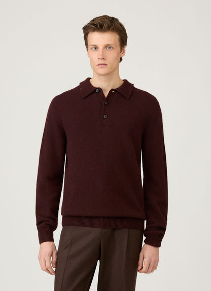 Mens Lambswool Polo Shirt In Bakelite Twist Mpol8188 Rdeo