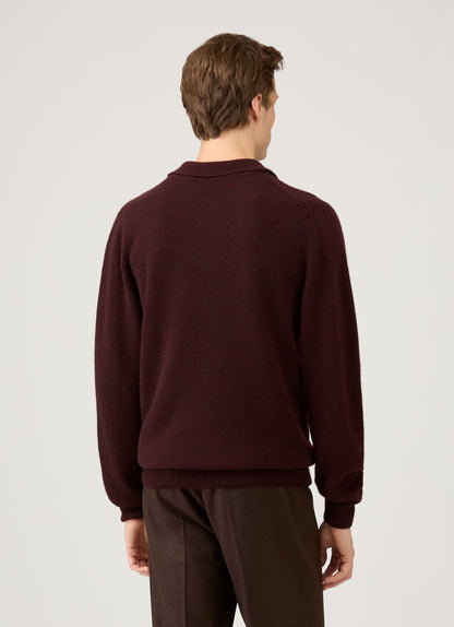 Mens Lambswool Polo Shirt In Bakelite Twist Mpol8188 Rdeo