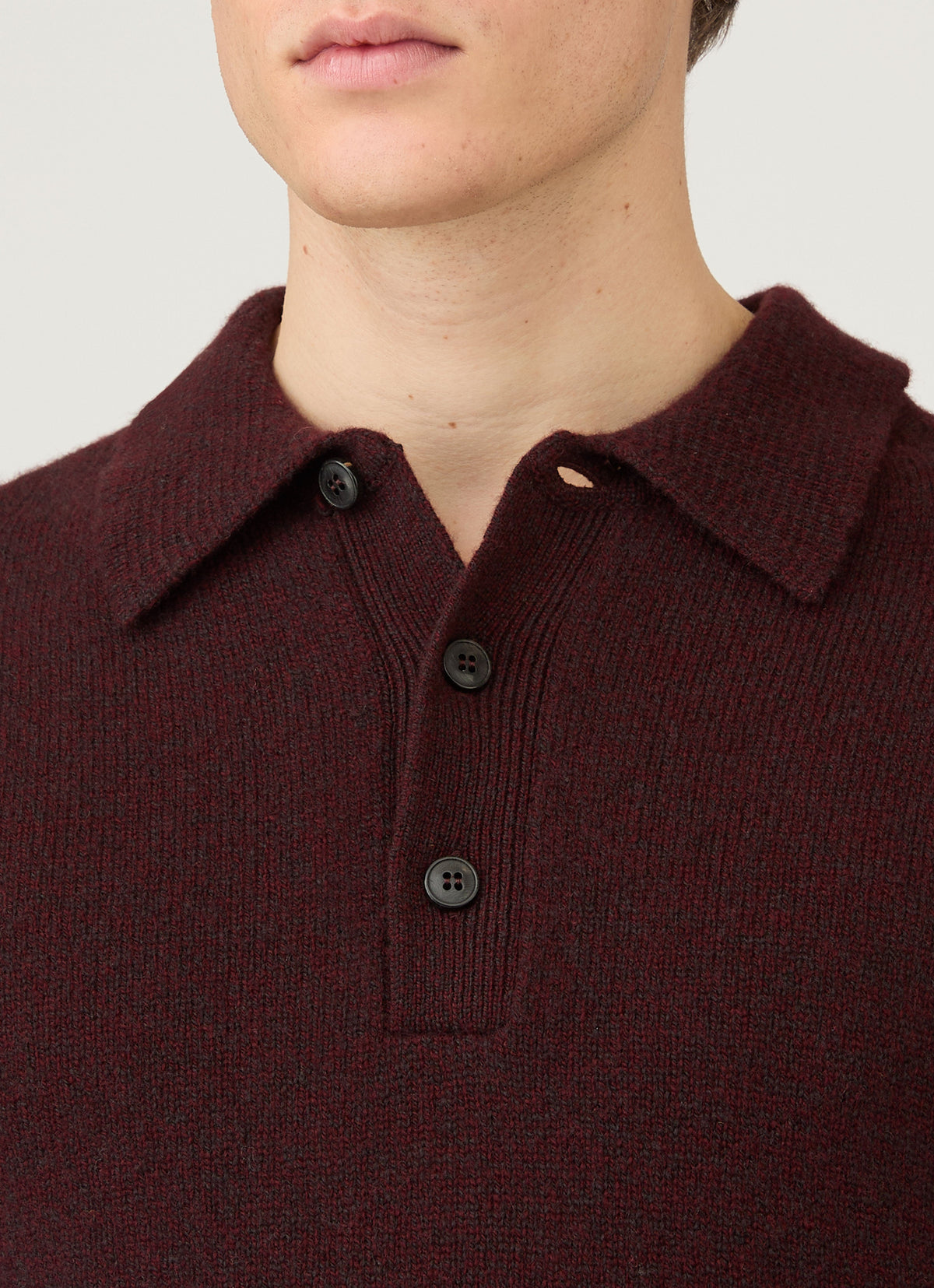 Mens Lambswool Polo Shirt In Bakelite Twist Mpol8188 Rdeo
