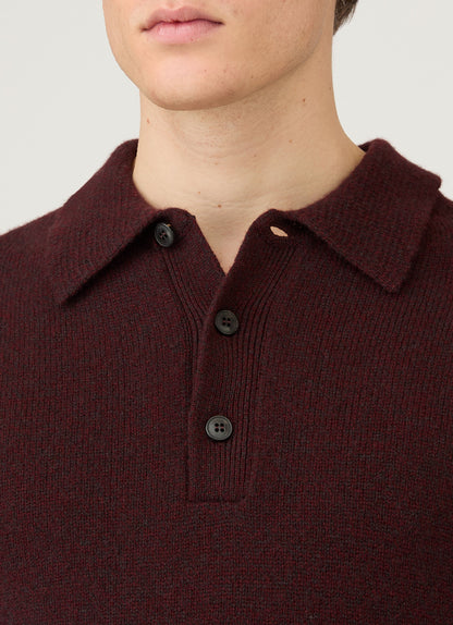 Mens Lambswool Polo Shirt In Bakelite Twist Mpol8188 Rdeo