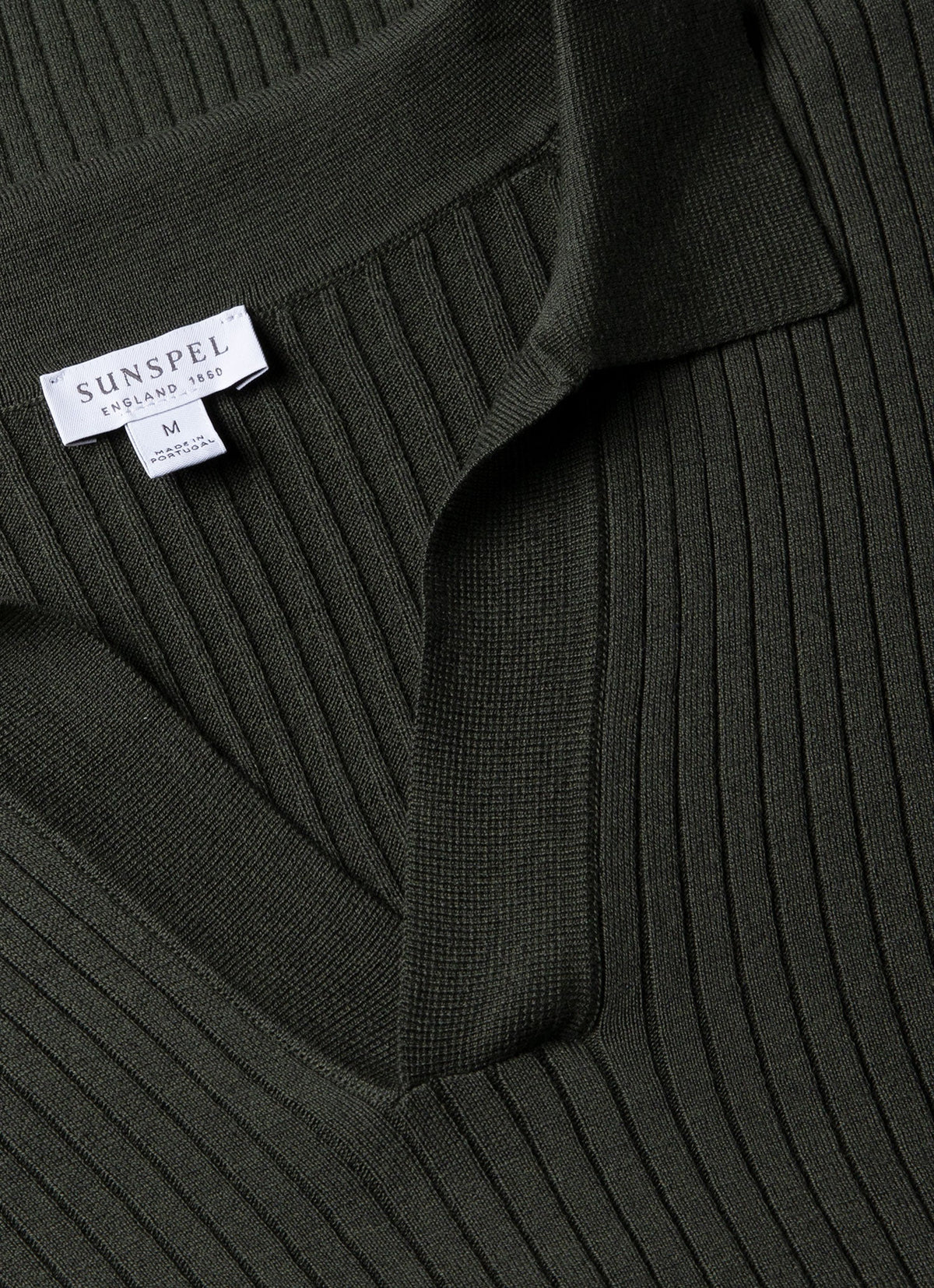 Mens Fine Rib Silk Cotton Polo Shirt In Dusk Green Mpol8241 Gnij