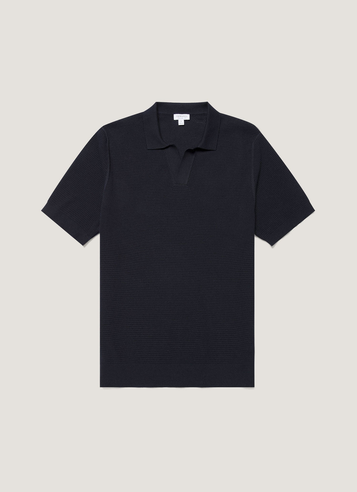 Mens Compact Mesh Knit Polo Shirt In Navy Mpol8280 Buaa