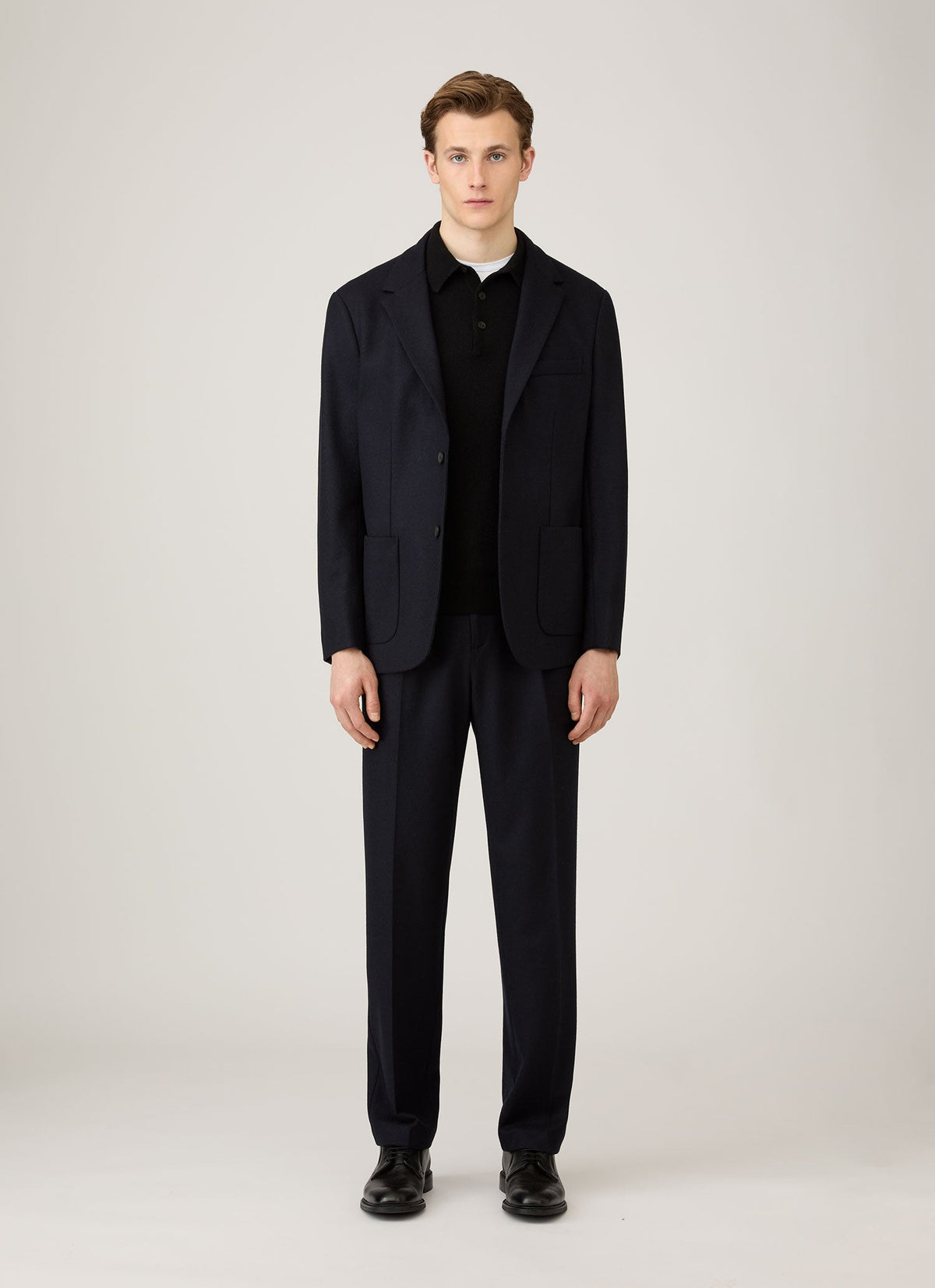 Mens Cashmere Polo Shirt In Black Mpol8293 Bkaa
