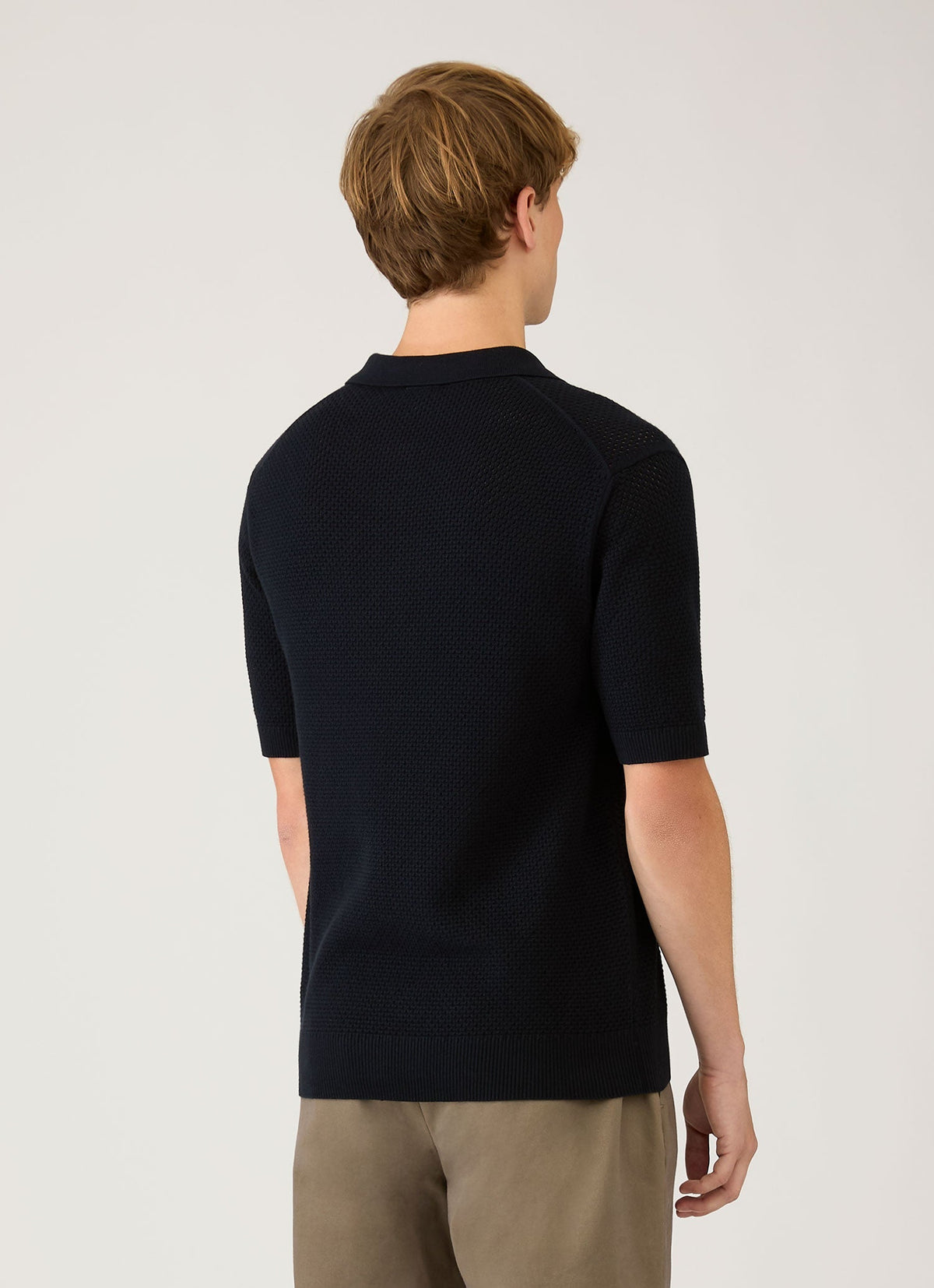 Mens Cotton Mesh Polo In Navy Mpol8316 Buaa