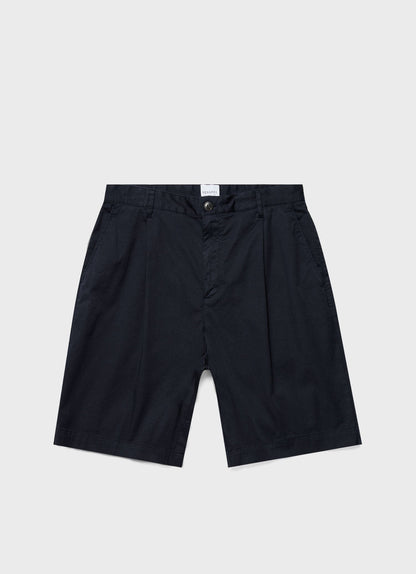 Men S Pleated Twill Short In Navy Mshr3509 Buaa