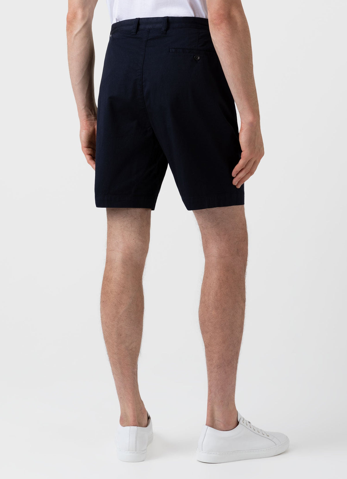 Men S Pleated Twill Short In Navy Mshr3509 Buaa