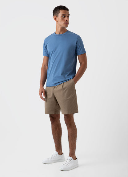 Men S Pleated Twill Short In Dark Stone Mshr3509 Whdc