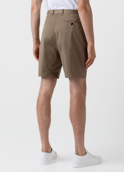 Men S Pleated Twill Short In Dark Stone Mshr3509 Whdc
