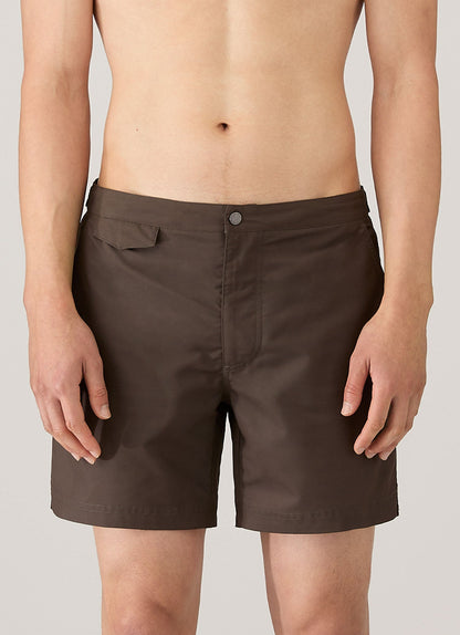 Mens Tailored Swim Shorts In Dark Walnut Mshr3704 Brgw