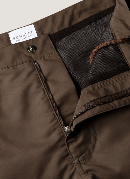 Mens Tailored Swim Shorts In Dark Walnut Mshr3704 Brgw