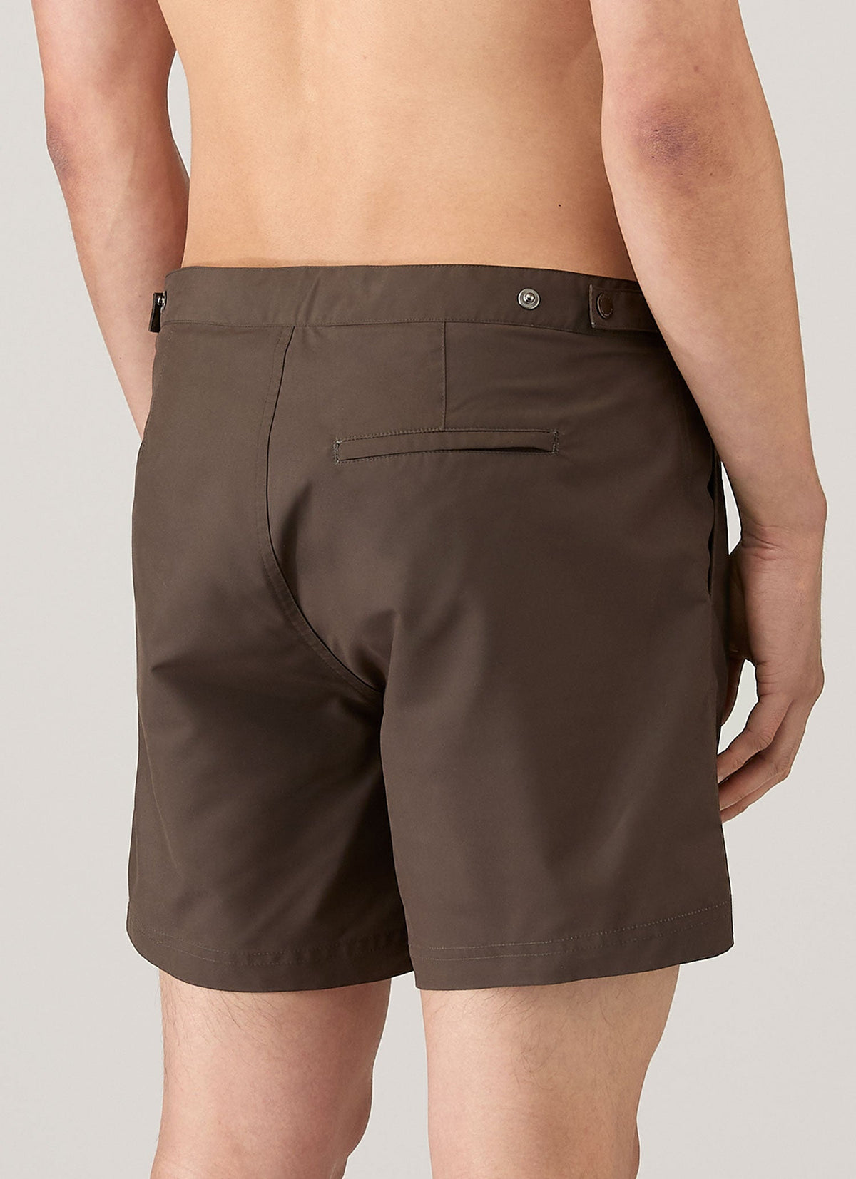 Mens Tailored Swim Shorts In Dark Walnut Mshr3704 Brgw