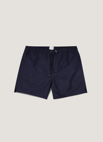 Mens Upcycled Marine Plastic Drawstring Swim Short In Navy 1