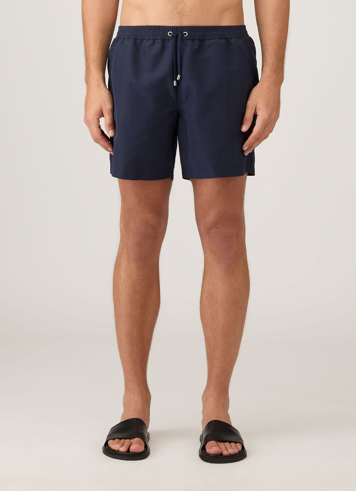Mens Upcycled Marine Plastic Drawstring Swim Short In Navy 1