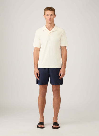 Mens Upcycled Marine Plastic Drawstring Swim Short In Navy 1